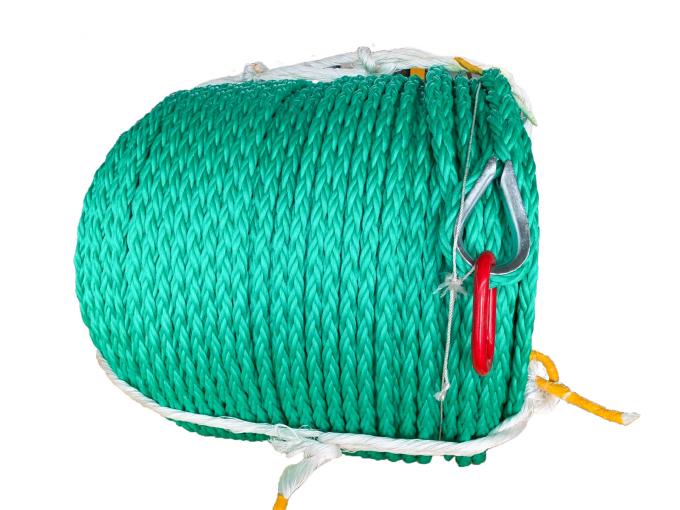 गहरे समुद्र के लिए स्टील के तार के साथ 8 स्ट्रैंड ब्रैडेड 1000 मीटर लंबाई पीपी संयोजन रस्सी 3