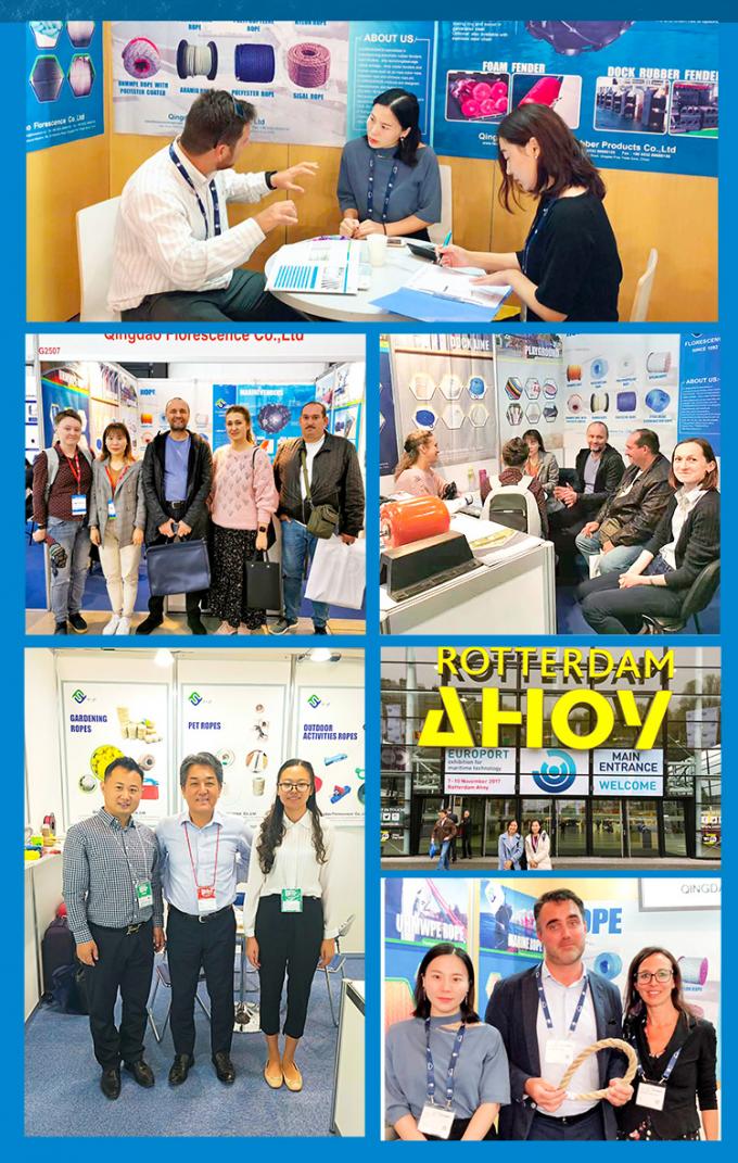 समुद्री रस्सी के लिए सफेद उच्च शक्ति पीपी पॉलीप्रोपाइलीन 8 स्ट्रैंड 64 मिमी लंगर रस्सी 16