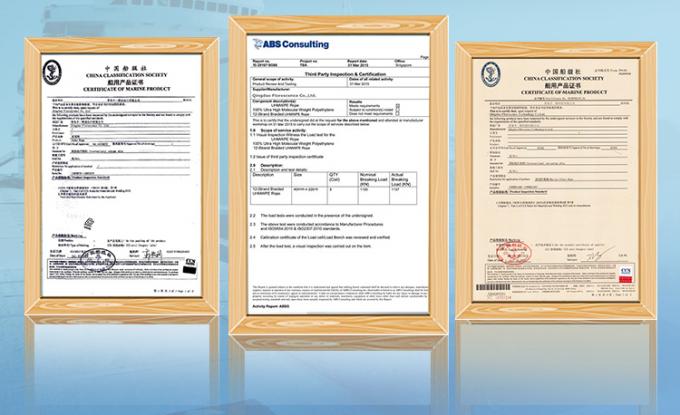 उच्च शक्ति 12 स्ट्रैंड ब्रैटेड यूएचएमडब्ल्यूपीई सिंथेटिक फाइबर वायर रस्सी 48 मिमी व्यास के लिए समुद्री जहाज की टोलिंग मोरिंग स्टील हिंज बैग 10