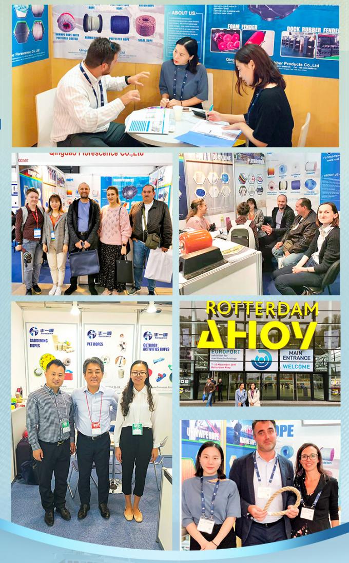 उच्च शक्ति 12 स्ट्रैंड ब्रैटेड यूएचएमडब्ल्यूपीई सिंथेटिक फाइबर वायर रस्सी 48 मिमी व्यास के लिए समुद्री जहाज की टोलिंग मोरिंग स्टील हिंज बैग 9