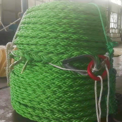 कोर के साथ गहरे पानी का उपयोग स्क्वायर ब्रेडेड 8 स्ट्रैंड पीपी कॉम्बिनेशन वायर रस्सी