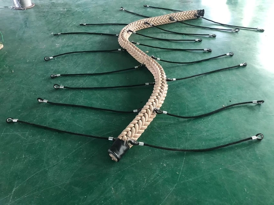 सैंडी कलर पॉलिएस्टर 12 स्ट्रैंड्स रोप ब्रिज 150mmx4200mm
