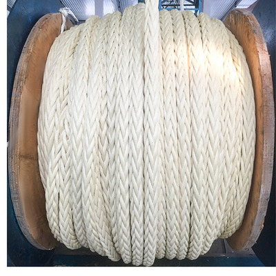 हाई स्ट्रेंथ 12 स्ट्रैंड्स UHMWPE ब्रेडेड मूरिंग रोप 36mm