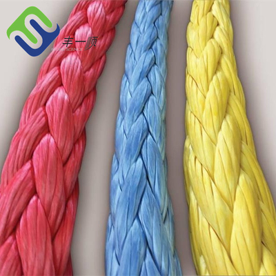 उच्च शक्ति 12 स्ट्रैंड्स सिंथेटिक 100% Uhmwpe समुद्री रस्सी
