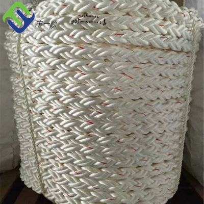मरीन हाउज़र लाइन 8 स्ट्रैंड पॉलीस्टर रस्सी 48 मिमीx220 मीटर 1.8 मीटर स्प्लिस्ड आई के साथ