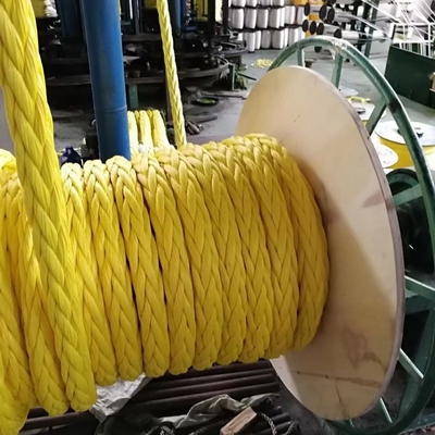 लाल रंग 24mmx220m 12 स्ट्रैंड UHMWPE HMPE जहाजों के लिए स्प्लिस्ड मोरिंग रस्सी