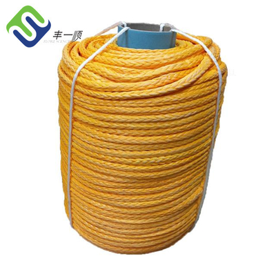उच्च तन्यता 12 स्ट्रैंड सिंगल ब्रैडेड UHMWPE रस्सी 30 मिमी लंगर रस्सी