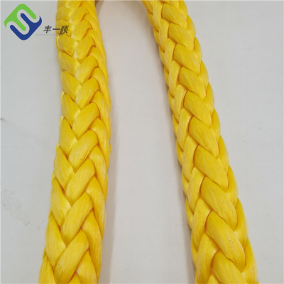 उच्च तन्यता 12 स्ट्रैंड सिंगल ब्रैडेड UHMWPE रस्सी 30 मिमी लंगर रस्सी