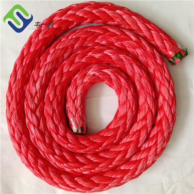 उच्च तन्यता 12 स्ट्रैंड सिंगल ब्रैडेड UHMWPE रस्सी 30 मिमी लंगर रस्सी