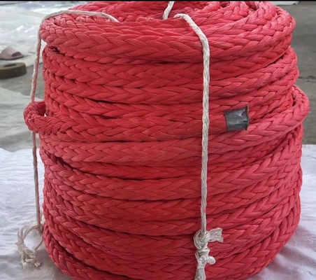 उच्च तन्यता 12 स्ट्रैंड्स ब्रैडेड Uhmwpe Ship Mooring Rope Winch Towing Rope