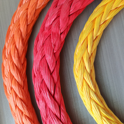 भारी शुल्क 44 मिमी 96 मिमी 100% 12 स्ट्रैंड Uhmwpe सिंथेटिक फाइबर समुद्री टो फ्लोटिंग रस्सी