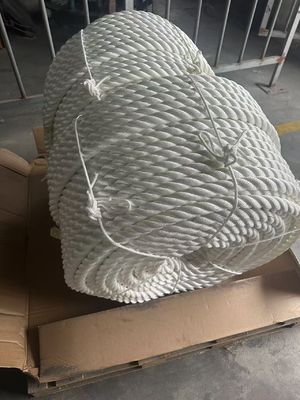 12 मिमी सफेद रंग 3 स्ट्रैंड पॉलिएस्टर रस्सी मैनुअल एंकर विंच के लिए