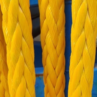 भारी शुल्क 44 मिमी 96 मिमी 100% 12 स्ट्रैंड Uhmwpe सिंथेटिक फाइबर समुद्री टो फ्लोटिंग रस्सी