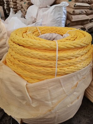 कट प्रतिरोधी ब्लैक UHMWPE मरीन रस्सी 12 स्ट्रैंड