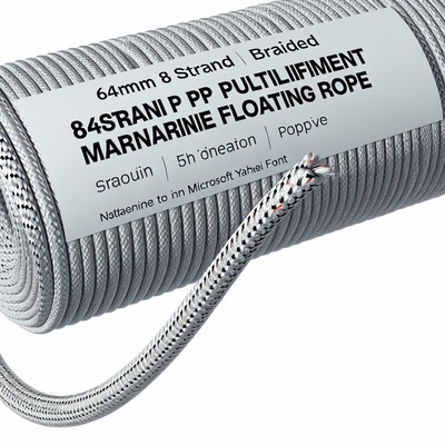 8 स्ट्रैंड पीपी मरीन मूरिंग रोप 30mm-120mm फ्लोटिंग पॉलीप्रोपाइलीन
