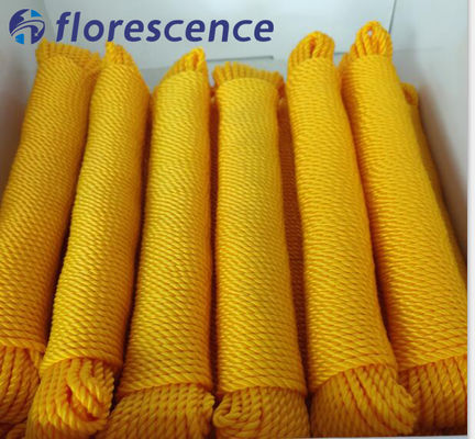 थोक उच्च तन्यता शक्ति रंगीन पीई 3 स्ट्रैंड पॉलीइथिलीन घुमावदार रस्सी