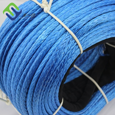 सिंथेटिक चरखी 12 स्ट्रैंड UHMWPE रस्सी 10 मिमी घर्षण प्रतिरोधी उच्च तन्यता