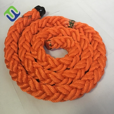 8 स्ट्रैंड ब्रेडेड पॉलिएस्टर समुद्री रस्सी 28mm-160mm अनुकूलित