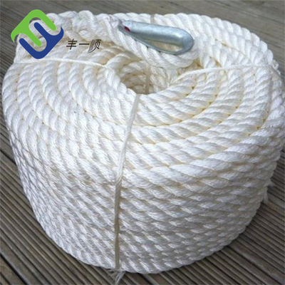 मरीन के लिए 12mm ट्विस्टेड 3 स्ट्रैंड नायलॉन रोप्स बोट एंकर रोप