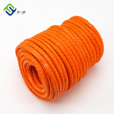 लो स्ट्रेच फ्लेक्सिबल 12 स्ट्रैंड सिंगल ब्रैड UHMWPE एम्स्टील रोप 1/4"